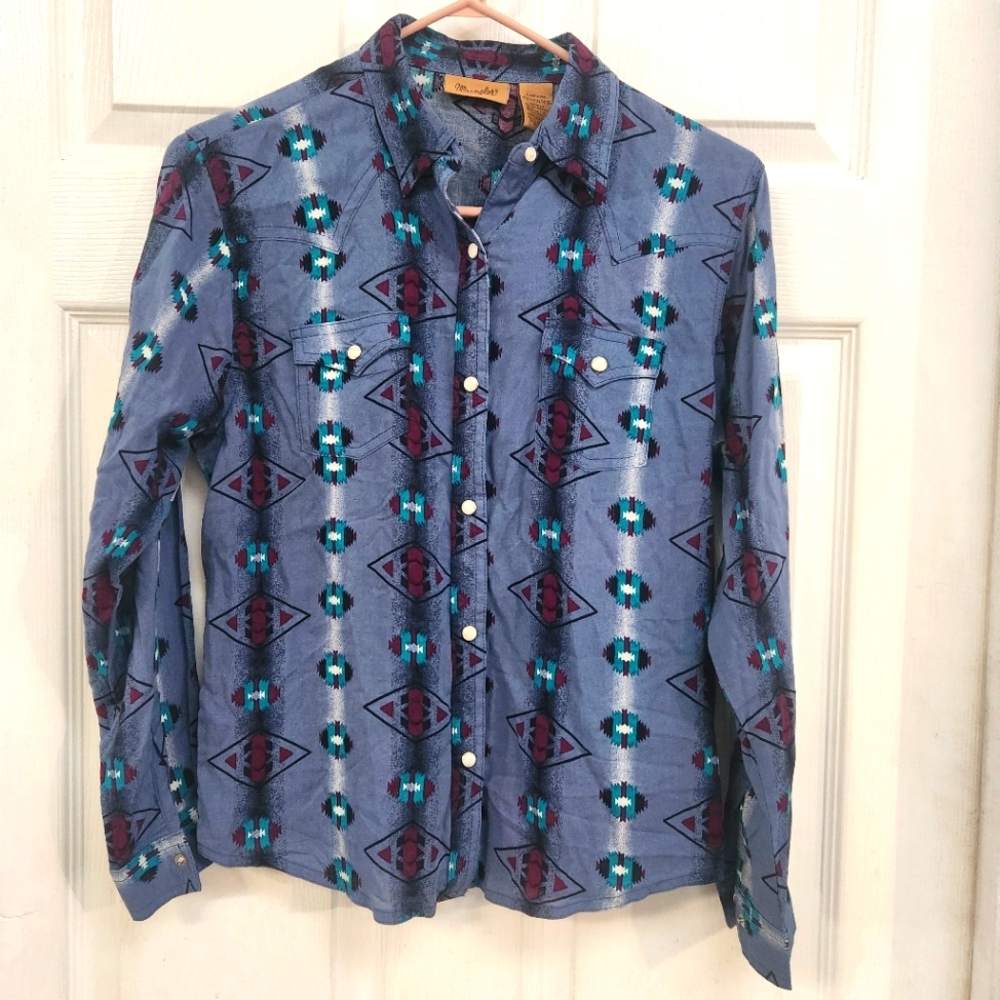 Boys Western Wrangler Long Sleeve Button Down XXL